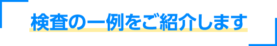 検査の一例をご紹介します